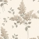 Belgravia Tiffany Fiore Wallpaper Lilacs Silk Textured Vinyl Charcoal 41341