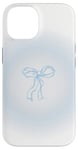 Coque pour iPhone 14 Bleu clair Aura Soft Girl Ruban Bow Coquette Esthétique