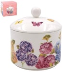 The Leonardo Collection Butterfly Blossom Sugar Bowl with Lid | Sugar Pot for All Homes & Offices | Designed by Jennifer Rose Gallery | Ceramic Bowl with Lid for Sugar, Sweetener or Other Snacks