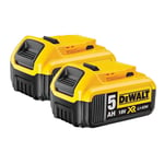 DEWALT MACHINES Pack 2 batteries 5,0 Ah 18V DCB184-XJ