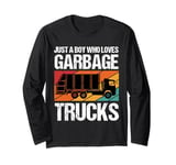 Just a Boy Who Loves Garbage Trucks Tee, Garbage Truck Lover Long Sleeve T-Shirt