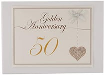 White Cotton Cards Album photo 50e anniversaire de mariage (LLA50T),
