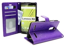 Crazy Horse Wallet Lenovo K6 (Lila)