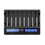 XTAR Processeur Chargeur pour 8 batteries Li-ion et NiMH de taille 18650, AA, AAA etc, universel et rapide, modèle : VC8.