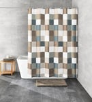 Kleine Wolke Shower Curtain, Polyester, Taupe, H200 x B180 cm (1er Pack)