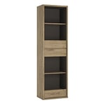 Furniture To Go Shetland Tall Narrow 3 Drawer bookcase in Shetland Oak