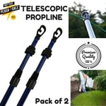 X2 Telescopic Washing Line Prop Heavy Duty Extendable Support Outdoor Clothes