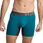 STEP ONE | Mens Bamboo Boxer Brief (Longer) | Anti Chafe, Moisture Wicking Underwear for Men | Smashed Avo | L