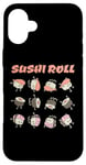 Coque pour iPhone 16 Plus Rouleau de sushi amusant dessin animé Kawaii Anime japonais Art Design