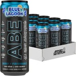 Applied Nutrition ABE Pre Workout Cans - All Black Everything Energy + Performance Drink, ABE Carbonated Beverage Sugar Free with Caffeine (Pack of 12 Cans x 330ml) (Blue Lagoon)