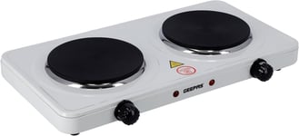 Geepas 2000W Double Hot Plate Electric Cooker Tabletop Hob Overheat Protection