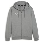 PUMA Hettegenser teamGOAL Casuals Full Zip - Grå/Hvit, størrelse XX-Large