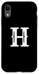 iPhone XR Letter H in white large bold American west style font Case