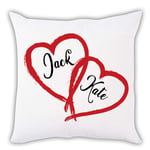 i-Tronixs® Personalised Valentines Cushion Cover Pillow For Boyfriend Girlfriend Husband Wife Wedding Gift Customise Your Picture/Name Photo Image Couple Present (40cm X 40cm) (Pillow Insert 005)