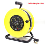 New！Outdoor Extension Cable Reel 10/25/50m 13A 4Way Gang Socket Electrical Lead