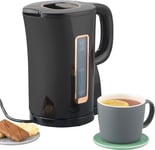 1.7L Electric Kettle Black & Gold, Flip Top Lid, Boil-Dry Sensor, 2200W