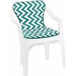 Coussin de Chaise de jardin Pliant Douce Intérieur Extérieur Bar Dehor Motif à rayures en zigzag - Vert