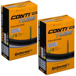 Continental Cross 28 700 x 32-47c Bike Inner Tubes - Presta 60mm Long Valve (Pair),Black