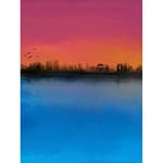 Artery8 The Distant Marshes At Dusk Painting Large Wall Art Poster Print Thick Paper 18X24 Inch