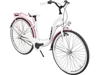 Cykel Azimut Vintage 28" 3-Växlad 2023 Vit-Rosa Glänsande