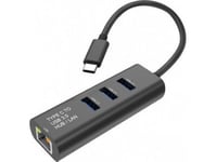 Hub Usb Secomp Standard Usb Type-C Til Gigabit Ethernet + Hub 3X-Konverter