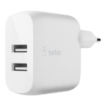 Belkin BoostCharge Dual USB-A Vegglader 24W