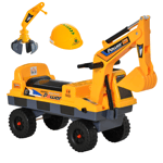 HOMCOM 2-in-1 Ride-On Excavator Digger with Music & Lights for Kids Ages 2-3