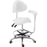 Chaise selle de cheval Siège-Selle Avec Dossier Blanc Réglable Cuir synthétique