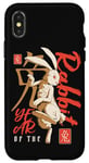 Coque pour iPhone X/XS Année du lapin Zodiaque chinois Anime Art traditionnel