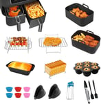 Air Fryer Accessories Set, 12Pcs for Ninja/Tower/Instant Vortex/Salter 7.6L-9.5