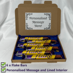 Cadbury Flake Chocolate Bars Gift Hamper Sweet Box Personalised Message 6 BARS