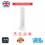 Masterplug SRGTOW10110 Tower Surge Protected 1m 13A 10gang Extension Lead White