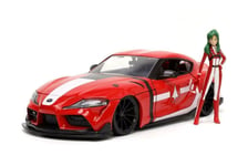 JADA TOYS - TOYOTA Supra 2020 met rode Miriya STERLING ROBOTECH figuur - 1/24...