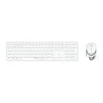 Rapoo Wireless Keyboard Mouse, 9800m, 1600dpi Sensor, Rechargeable Battery, Flat Aluminum Design, DE Layout QWERTZ PC & Mac - White