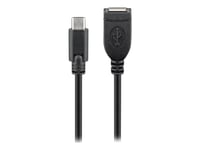 Goobay - Usb-Forlengelseskabel - Usb (Hunn) Til 24 Pin Usb-C (Hann) - Usb 2.0 - 5 V - 3 A - 20 Cm - Svart