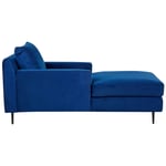 Chaise Longue En Velours Bleu Marine Gueret