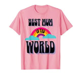 Mothers Day Vintage Retro Best Mum In The World Gift Pink T-Shirt