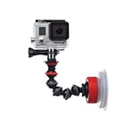JOBY Ventouse et Bras Flexible GorillaPod, pour GoPro, Caméras d'Action, Smartphone, Verrouillage par Rotation, Noir/Rouge JB01329-BWW