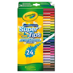 Crayola Supertips Felt Tip Pens - Washable Markers - Pack of 24 - FAST SHIPPING