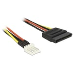 Câble de raccordement Delock alimentation [1x Alimentation sata mâle 15 pôles - 1x Floppy mâle 4 pôles] 0.15 m noir, rouge, jaune W972061