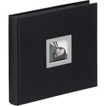 Walther Design Album photo noir 26 x 26 cm lin avec découpe de couverture, noir et blanc FA-209-B