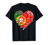 Portugal Freedom Day Carnation Revolution Flag Heart Graphic T-Shirt