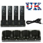 For Nintendo WII Remote 4 Pack Rechargeable Battery + Four Dock Charging Station