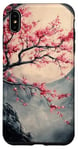 Coque pour iPhone XS Max Sakura Arbre pleine lune Fleurs de cerisier amoureux de la nature