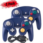 2 x  filaire classique MANETTE contrôleur JOYPAD GAMEPAD pour NINTENDO GAMECUBE GC & Wii -Bleu