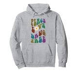 Groovy PEACE LOVE & DRUG FREE Sixties Clean Sober NA Red Pullover Hoodie