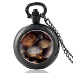 DSHUJC Pocket Watch, Antique Steampunk Style Vintage Charm Quartz Pocket Watch Glass Dome Pendant Necklace Men Women Hours Clock Gifts