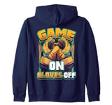 Game On, Gloves Off Ice Hockey Action for Sport Fans Zip Hoodie