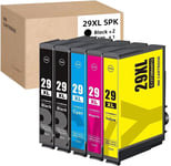 29XL Compatible Encre Imprimante Cartouches pour epson XP 345 XP 445 XP 255 (Noir Cyan Magenta Jaune, 5-Pack)