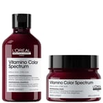 L'Oréal Professionnel Vitamino Color Spectrum Shampoo 300ml and Rinse Off Hair Mask 250ml Bundle for Coloured Hair